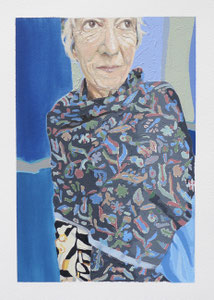 Maman #2 (Hôpital Américain de Paris, Series), Oil on Paper, 15 1/2 x 12 inches, 2018