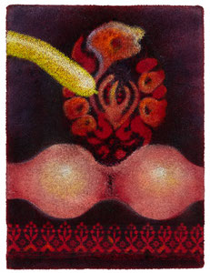 Pious purple desire, 2022 / Öl auf Frottee / 40x30 cm 