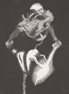 Soy reina - Spiegelbild nach Goya IV, 2024 / Linienätzung und Aquatinta auf Zerkallpapier / 20x15 (29,5x23) cm / Auflage 4