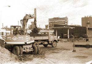 Bautätigkeitenfür  im Eingangsbereich zum Chemiepark Marl - November 1977