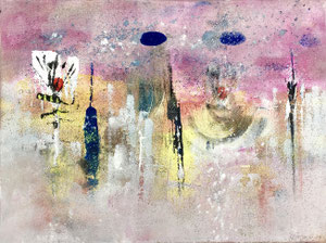 Horizon de rêve, 2019, tecnica mista, 43 x 33 cm