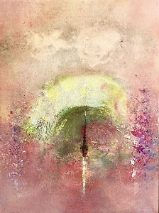 Presenza avvolta, 2017, tecnica mista, 30 x 40 cm (cornice bianca 50 x 60 cm)