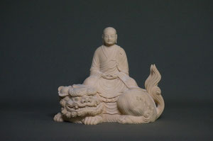 仏04　僧形文殊　　　　　サイズ26ｃｍｘ41ｃｍｘ160ｃｍ　　　桧