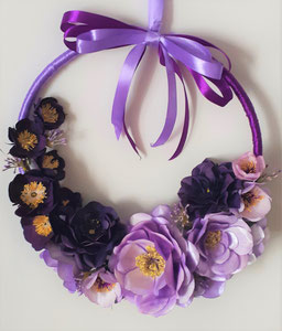 couronne de fleurs, décoration mural, fleurs en papier 