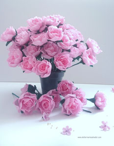 Bouquet de roses en papier création atelier Maria'S