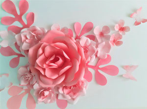 Tableau de fleurs en papier, décoration Maria Salvador