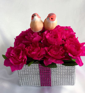 Atelier création Maria'S composition floral fleurs en papier fuchsia 