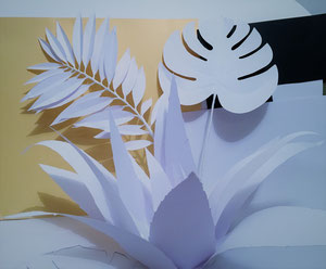 Art papier sculpture décoration vitrine atelier Maria Salvador 