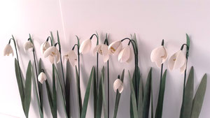 Perce neige fleur d'hiver création en papier 