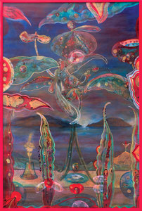 Le Jardin de Palerme  XXIII    Pigmenti e lacche su tela 100 x 150 x 4 cm.  2010