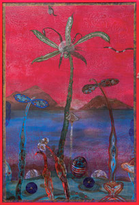 Le Jardin de Palerme  XXVII  Pigmenti e lacche su tela 100 x 150 x 4 cm.  2010