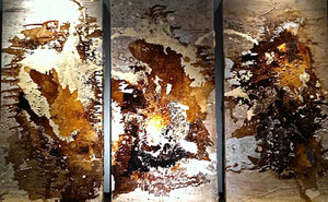 Acrylics on canvas           Triptych 3 x (100 x 50 cm)          