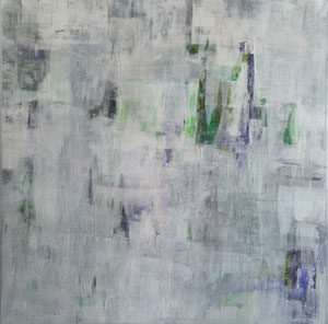 Lila-Grün 1                               80x80        2015                        Acryl auf Leinwand
