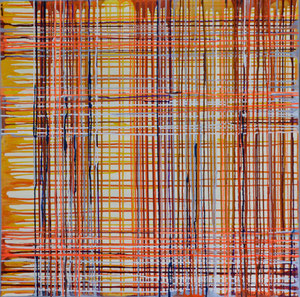 happy stripes                                          80x80       2022               Acryl auf Leinwand