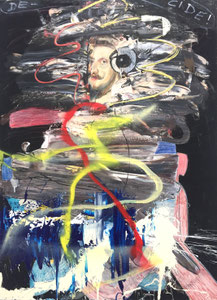 decide! (an: PhilipIV_Frick_before_cleaning.jpg)  Malerei auf Leinwand  130 x 95 x 2 cm, Sammlung des Landes Oberösterreich