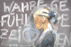 copy & paste (Wahre Gefühle zeigen)  2012  Malerei auf Leinwand  60 x 90 x 2 cm