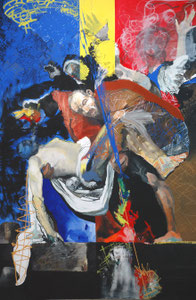 Wendepunkt Religiöse Gefühle grablegen  2008  Malerei auf Leinwand  260 x 170 x 2 cm