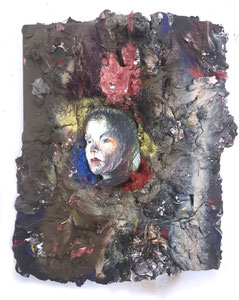 (statt: 800px-Busch_Wilhelm_Young_Man@Kunsthalle_Hamburg.jpg) 2020  Malerei, Zeichnung auf Papier auf Leinwand  30 x 40 x 6 cm