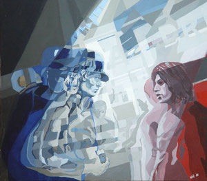 I was standing in Line with my friend Jimmy - acryl on canvas - 80 x 70 cm 