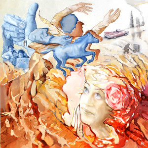 DEAD FLOWERS - oil on canvas - 70x 70 cm 