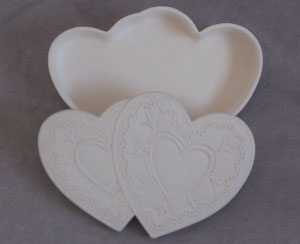 Boîte double coeur Idée décorative pour vos centre de table ou pour y mettre les dragées