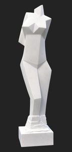 Muze - schoonheid en kracht in kubistische harmonie | marmer - ca. 100x30 cm - 2017 (te koop) > meer foto's