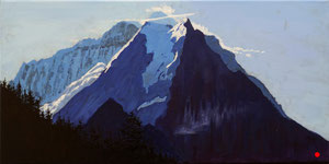 #613, Erhaben - Jungfraumassiv (1), Acrylgemälde, Leinwand auf Keilrahmen,  Sublime - Jungfrau Massif, acrylic painting, Canvas on stretcher frame,  H x B x T (H x W x D): 30 cm x 60 cm x ca. 1,7 cm, VERKAUFT/SOLD