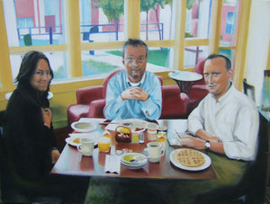 Dienstreise mit Waffel, 80x60cm, Öl auf Leinwand (2008)
