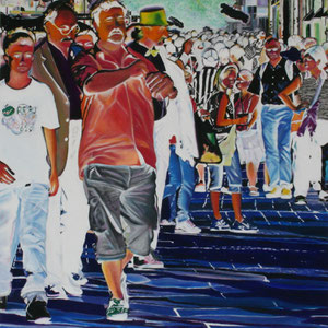 Touristen, 80x80cm, Öl auf Leinwand (2011)