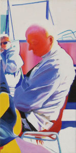 Im Skiurlaub (Triptychon, rechts), 20x40 cm, Öl auf Leinwand (2007)