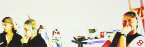 Alle hören zu, nur Günther nicht, 120x40cm, Öl auf Leinwand (2007)