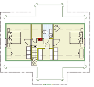 Obergeschoss - Einfamilienhaus - Holzhaus in Blockbauweise - OG - Entwurfsplanung - Typenhaus - Bauideen