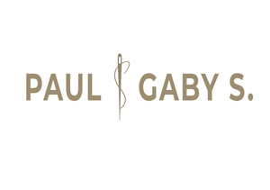 Proposition de logo Paul et Gaby S. non retenue avec aiguille et fil centraux.