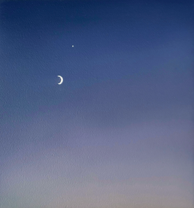 December 4th, (Nightscapes Series), Oil on Paper, 9 1/2 x 9 inches, 2025