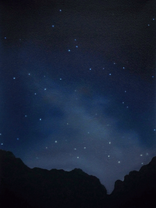 June 19th, (Nightscapes Series), Oil on Paper, 11 3/4 x 9 inches, 2023