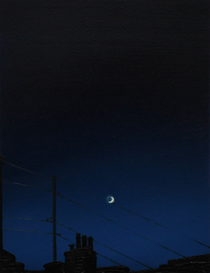 July 1st, (Nightscapes Series), Oil on Paper, 11 1/2 x 9 inches, 2022