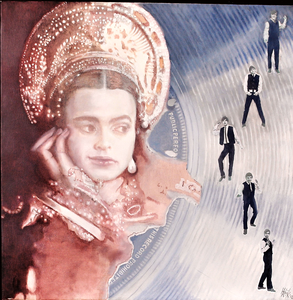 LADY JANE - oil with a collage on canvas -