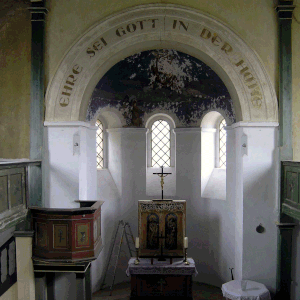 Gimritz, St. Georg, Ansicht nach Osten mit Apsis