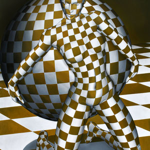 Danilo Martinis, Squareworld, oil on canvas, 145x105 cm