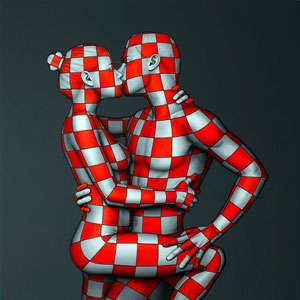 Kiss,Oil on canvas, 100x100 cm