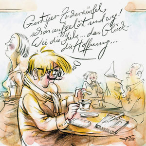 Illustration: "Melancholie". Kunde: Donaukurier, Literaturseite der Wochendbeilage.