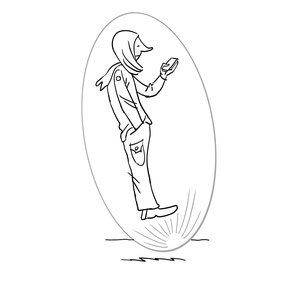 Illustration: "Filterblase". Broschüre. Kunde: Bayerischer Rundfunk. 