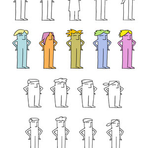 Firmen Character Variationen. Auftraggeber: w-id.net. Kunde: Evergy