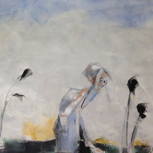 Smell the Dark,  melted crayon on paper, 24" X 18", 2016