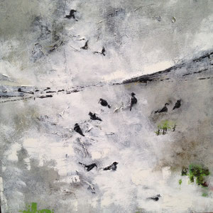 The Birds, oil on canvas, 1' 7 1/2" X 1' 7 1/2", 2014 (sold)