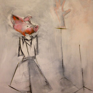 Hamhock, acrylic on canvas, 3' X 3', 2018 (private collection)