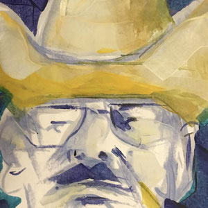 HB, melted crayon on paper, 12" X 18", 2018 (private collection)