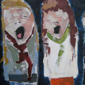 The Carolers, oil on canvas, 36" X 36", 2008 (private collection)