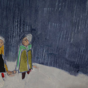 Dream State, melted crayon on paper, 18" X 12", 2017 (sold)