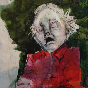 Gpa, melted crayon on paper, 18" X 24", 2016 (private collection)